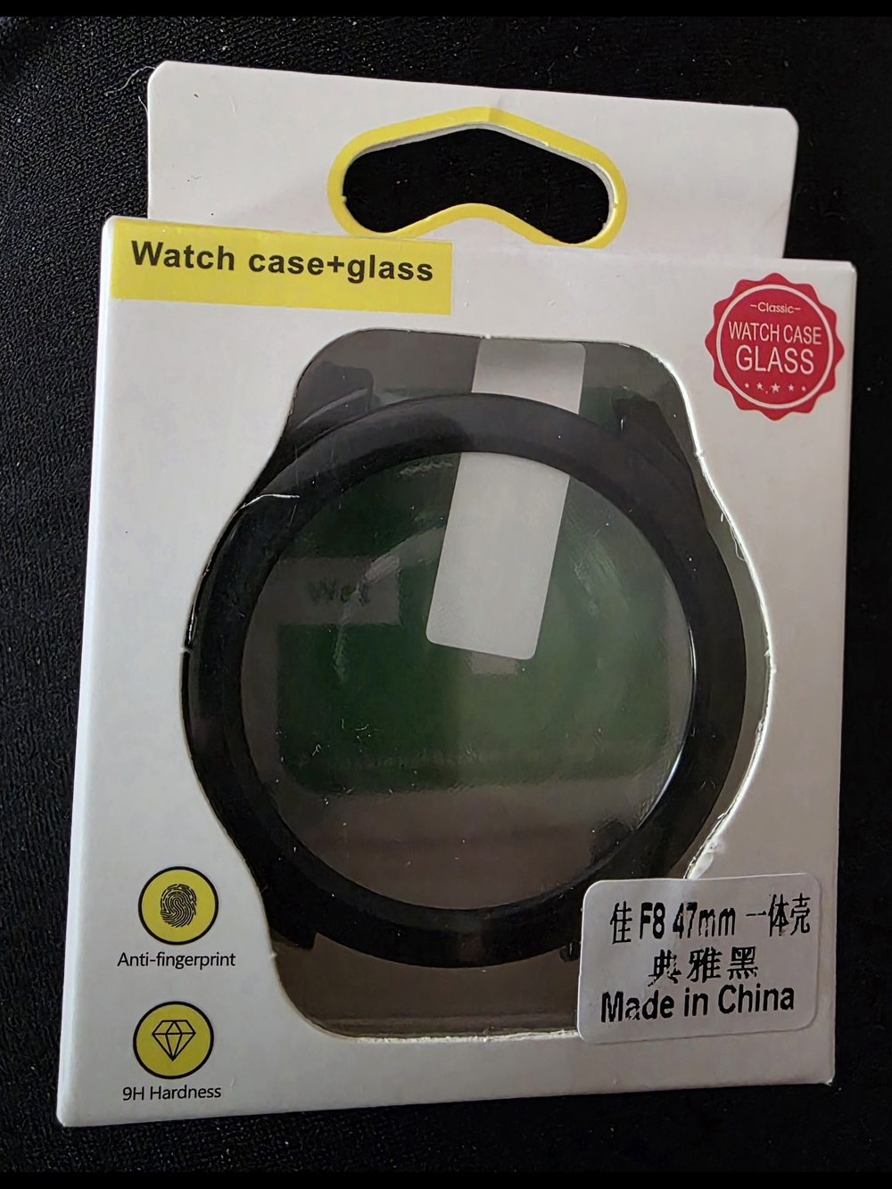 Black Watch Case + Glass Protector for 47mm Smartwatch
